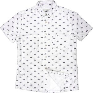 California Cowboy Men’s Stretch High Water Terry Cloth Lined Shirt White Blue XL